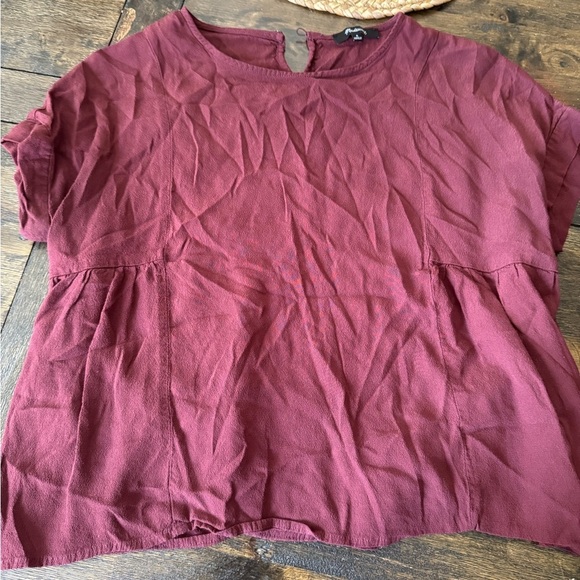 Madewell Maroon Blouse Size Small Like New - Picture 4 of 7